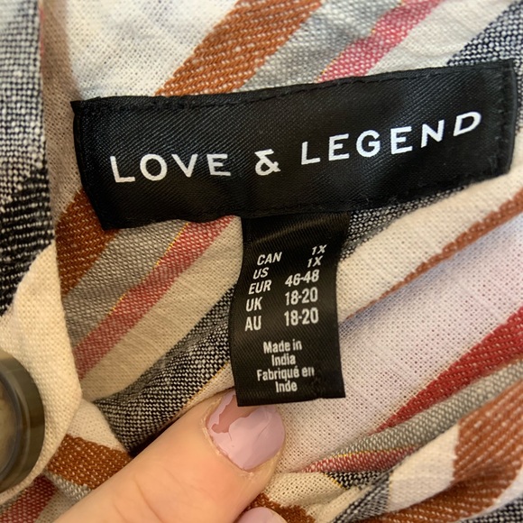 Asymmetrical button down striped sun dress. - Picture 4 of 5